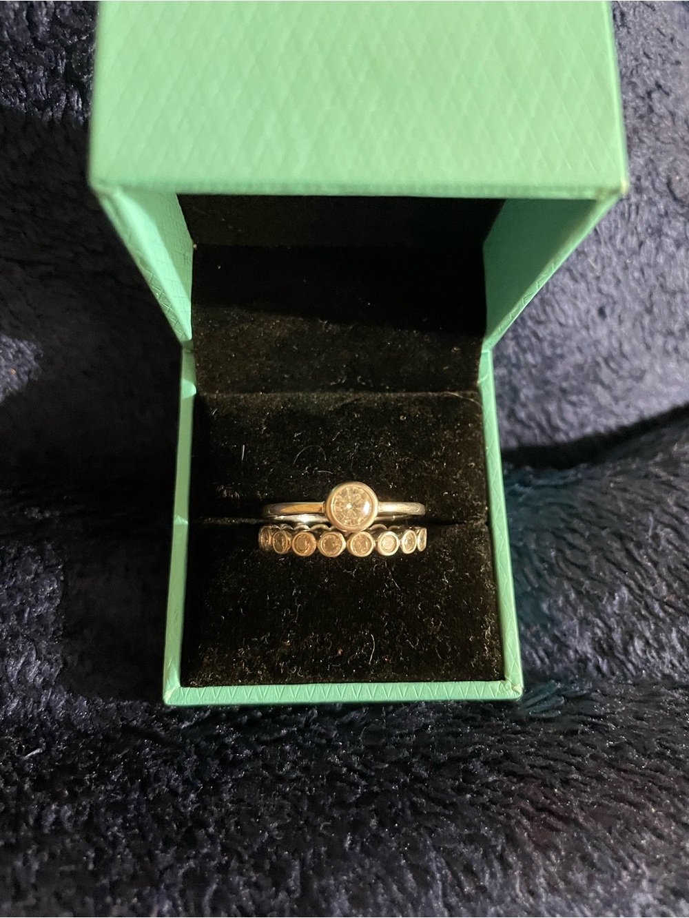 Beautiful Moissanite Diamond 1/2 Carat Bezel Solitaire with Full Eternity Band